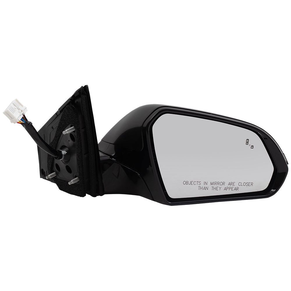 Brock Replacement Passenger Power Gloss Mirror Heated with Signal Memory Blind Spot Detection Compatible with 2018 2019 Sonata