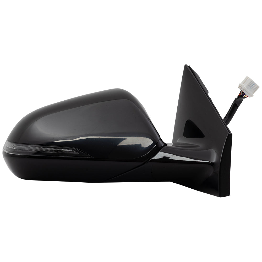 Brock Replacement Passenger Power Gloss Mirror Heated with Signal Memory Blind Spot Detection Compatible with 2018 2019 Sonata