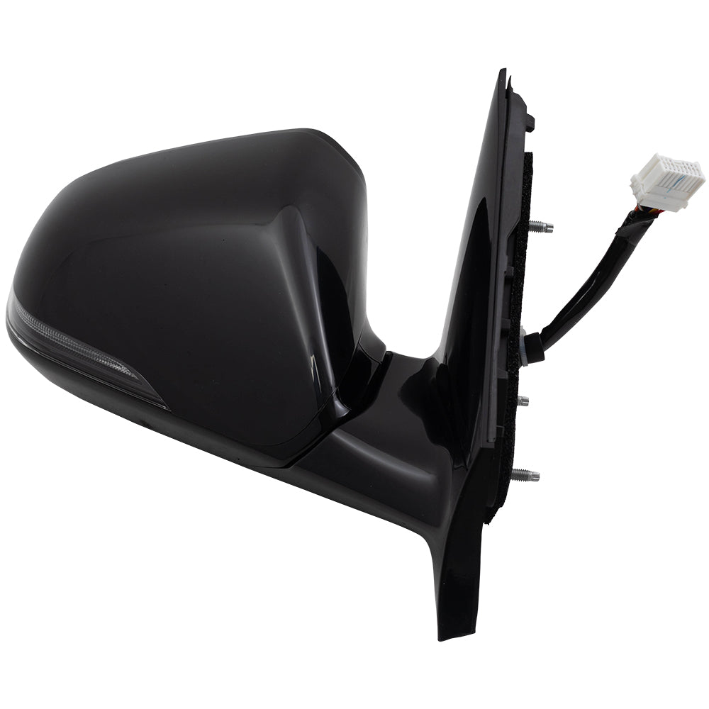 Brock Replacement Passenger Power Gloss Mirror Heated with Signal Memory Blind Spot Detection Compatible with 2018 2019 Sonata