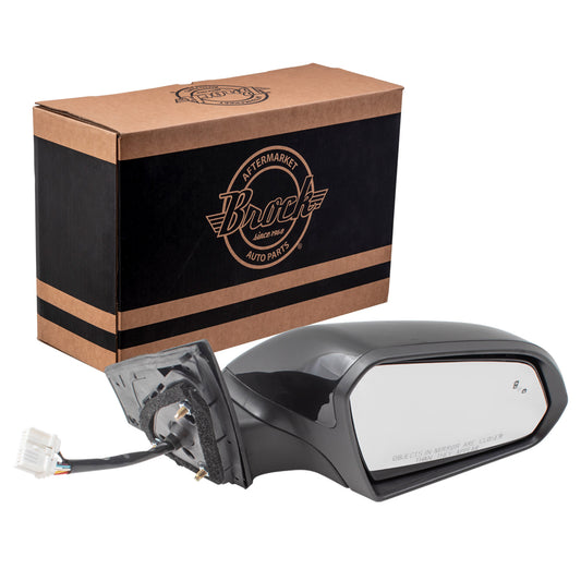 Brock Replacement Passengers Power Side View Mirror Heated Signal Blind Spot Detection Compatible with 15-17 Sonata 87620C2020 HY1321236 128-65083CR