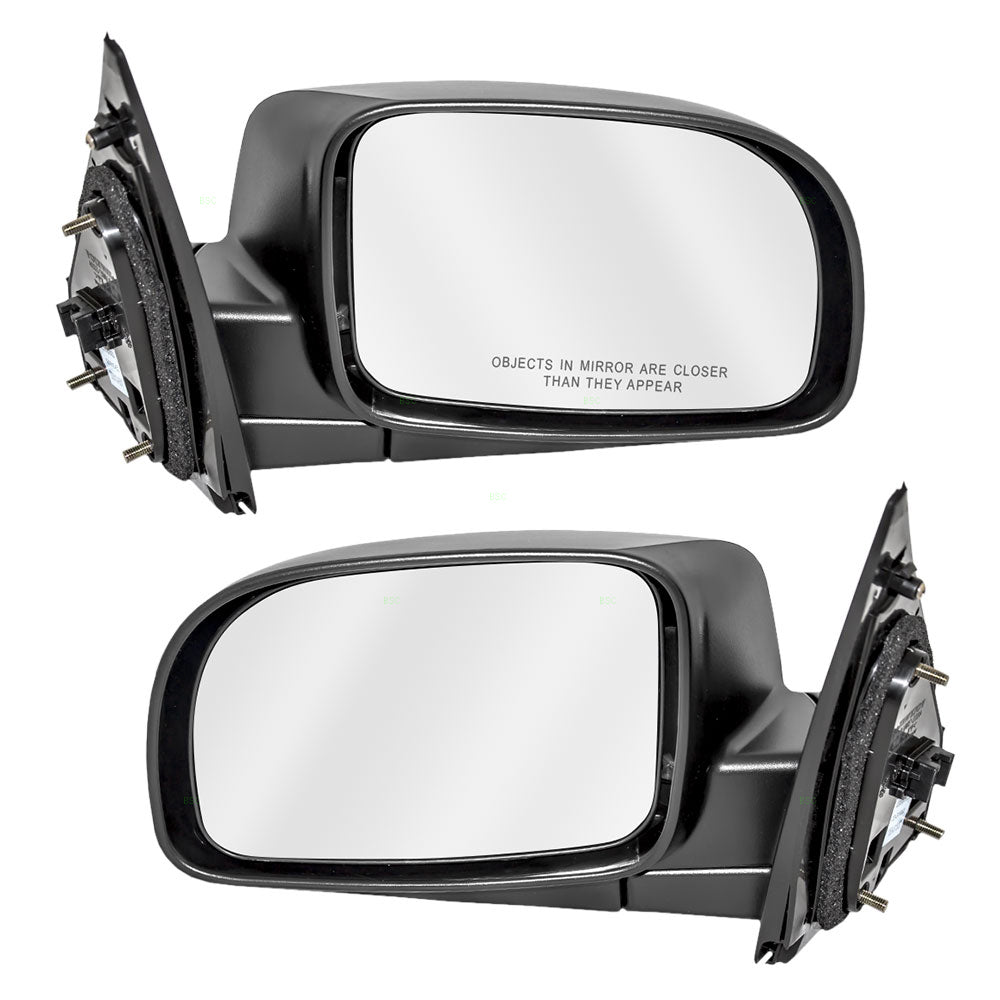 Set of Side View Power Mirrors Heated Textured for 07-12 Hyundai Santa Fe SUV