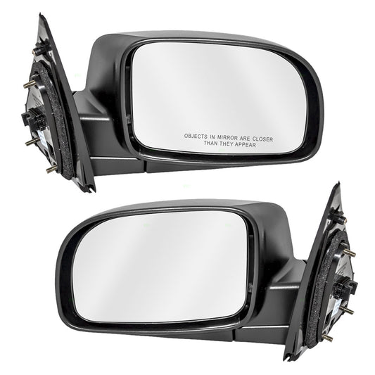 Set of Side View Power Mirrors Heated Textured for 07-12 Hyundai Santa Fe SUV