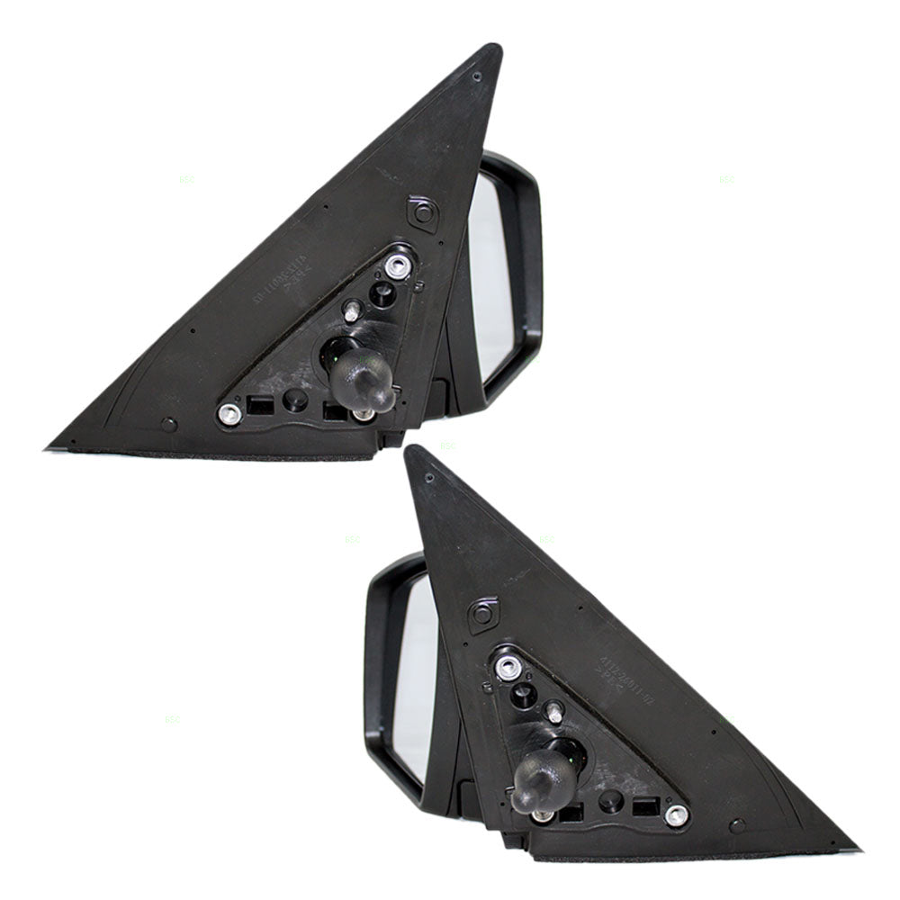 Brock Replacement Driver and Passenger Manual Remote Side View Mirrors Ready-to-Paint Compatible with 2010-2013 Soul KI1320160 KI1321160