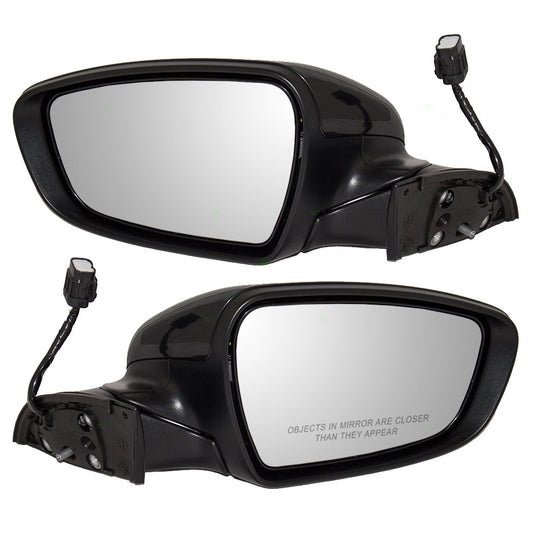 Brock Replacement Pair Set Power Side View Mirrors Heated Ready-to-Paint Compatible with 14-16 Forte Forte5 87610A7200 87620A7200