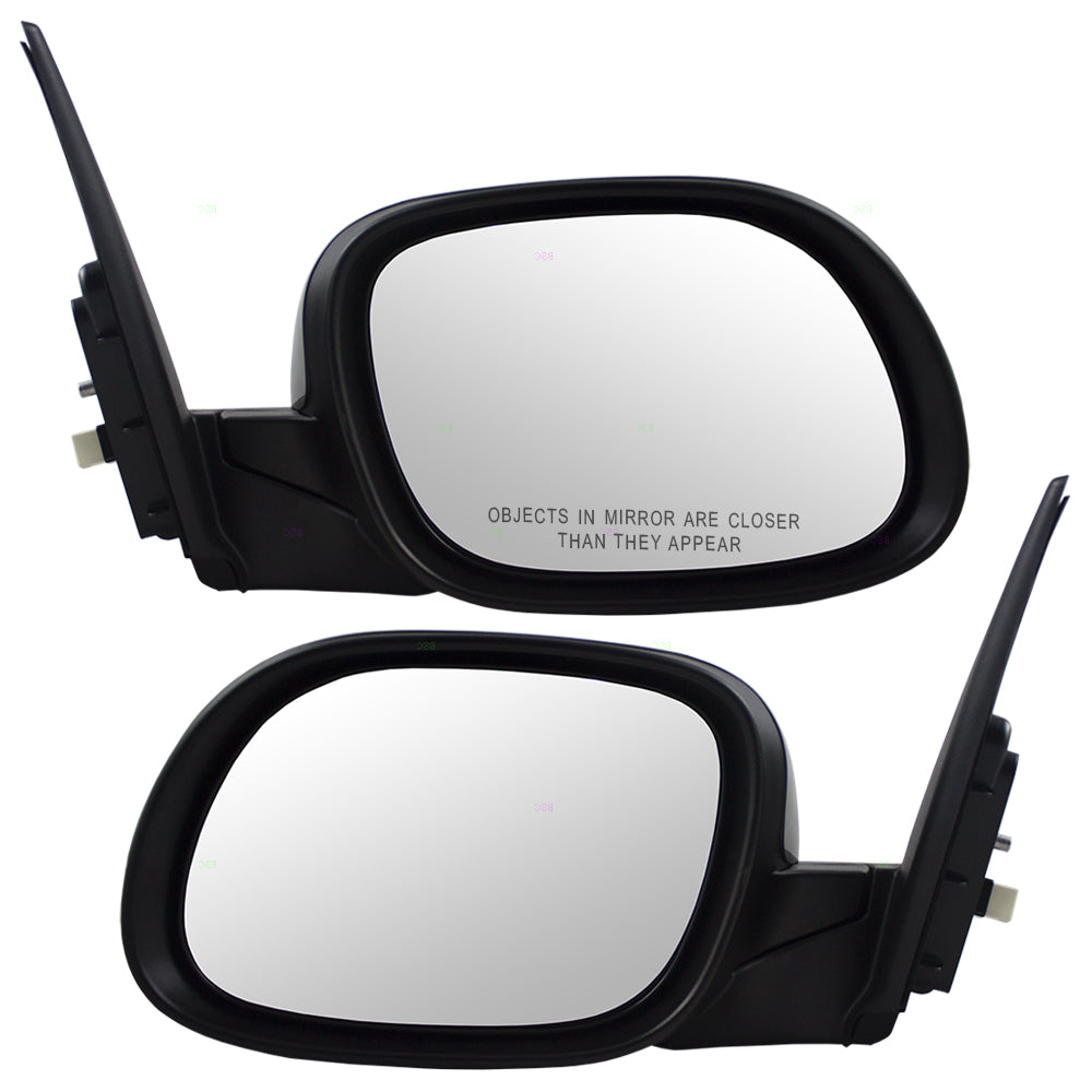 Brock Replacement Pair Set Power Side View Mirrors w/ Covers Compatible with Soul 87610 B2500 87620 B2500