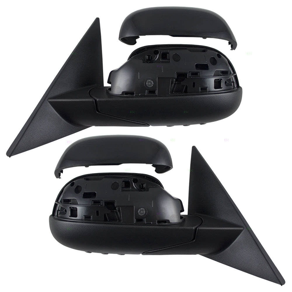 Brock Replacement Pair Set Power Side View Mirrors w/ Covers Compatible with Soul 87610 B2500 87620 B2500