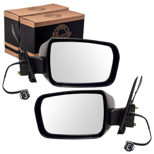Brock Replacement Driver and Passenger Power Side View Mirrors Ready-to-Paint Compatible with 04-08 Galant MR599983XA MR599984XA