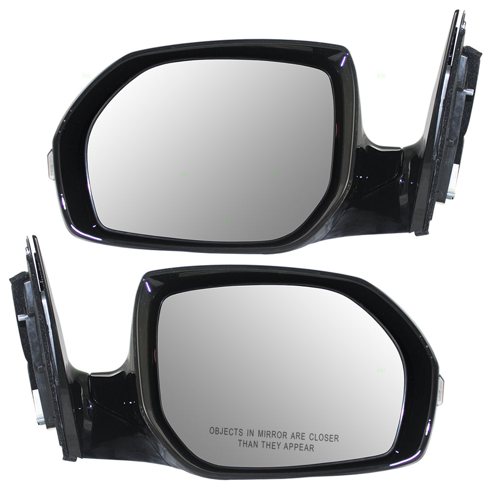 Brock Replacement Pair Set Power Side View Mirrors Heated w/ Signal Compatible with Santa Fe 87610-B8034 87620-B8018