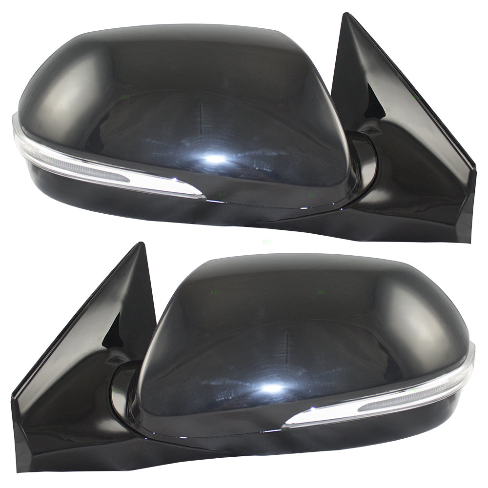 Brock Replacement Pair Set Power Side View Mirrors Heated w/ Signal Compatible with Santa Fe 87610-B8034 87620-B8018