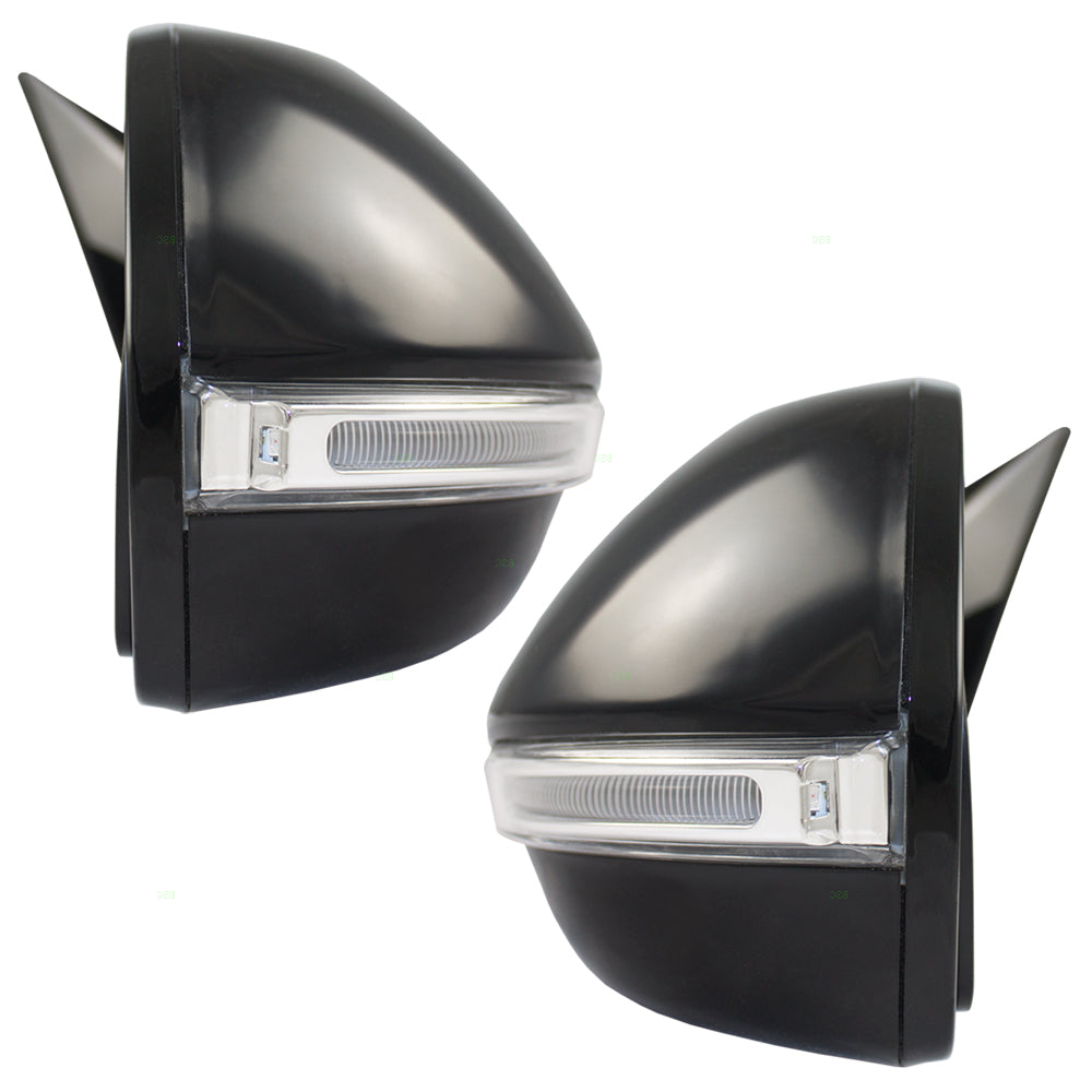 Brock Replacement Pair Set Power Side View Mirrors Heated w/ Signal Compatible with Santa Fe 87610-B8034 87620-B8018