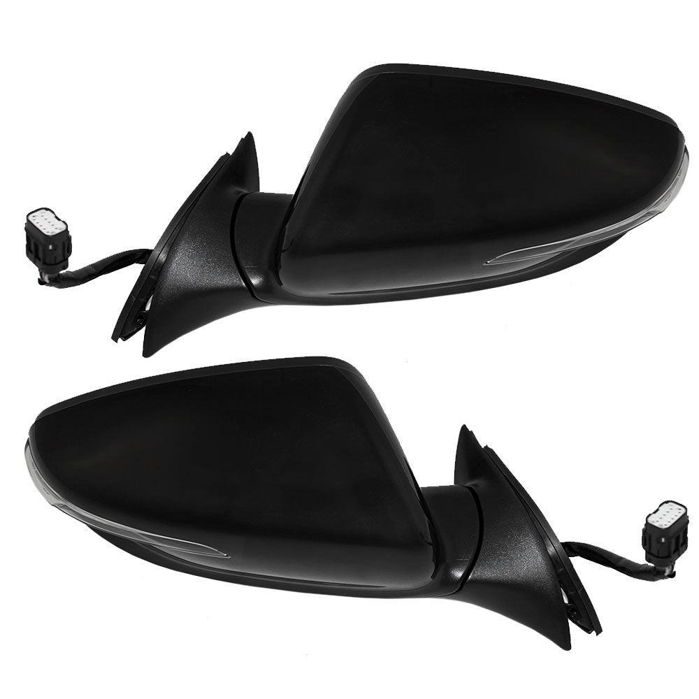 Brock Replacement Pair Set Power Side View Mirrors Heated Signal Puddle Lamp Power Folding Compatible with Forte & Forte5 87610A7280 87620A7280
