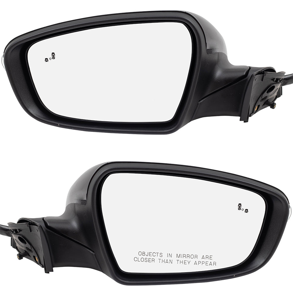 Brock Replacement Pair Side View Power Mirrors Compatible with 2017-2018 Forte Forte5 Power Folding Set Heated Signal Puddle Lamp Blind Spot Detection 87610B0040 87610B0040