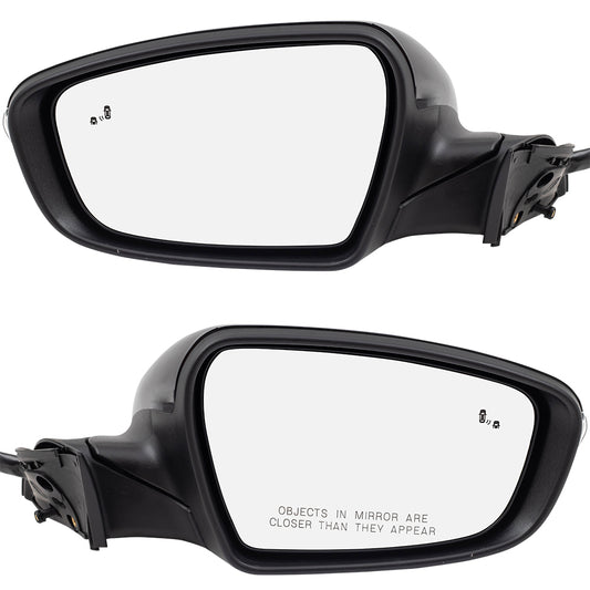Brock Replacement Pair Side View Power Mirrors Compatible with 2017-2018 Forte Forte5 Power Folding Set Heated Signal Puddle Lamp Blind Spot Detection 87610B0040 87610B0040