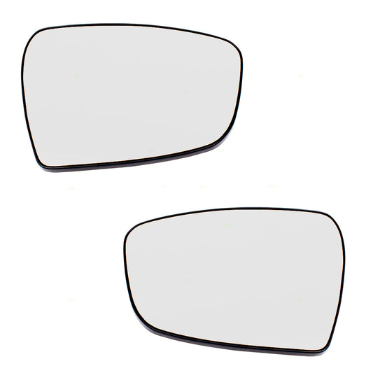 Brock Replacement Pair Set Side View Mirror Glass w/ Bases Heated compatible with 14-18 Forte Sedan & Forte5 87611A7050 87621A7040