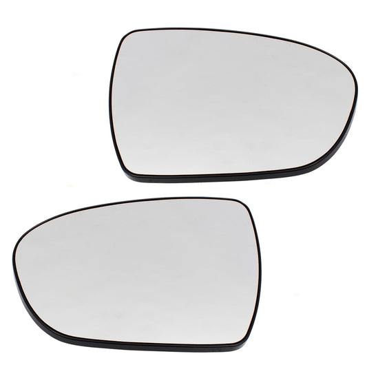 Brock Replacement Pair Set Side View Mirror Glass & Bases Heated compatible with Optima 876112T110 876212T110