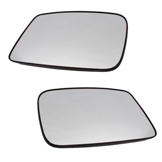 Brock Replacement for Pair Set Side View Mirror Glass & Bases Compatible with 02-07 Lancer MR574587 MR574588