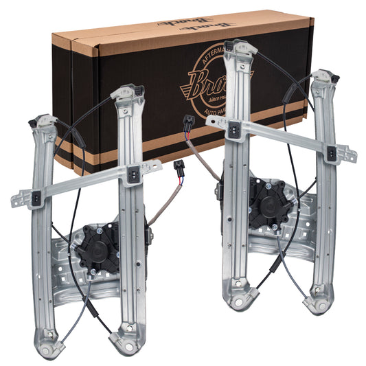 Brock Replacement Pair Set Rear Power Window Lift Regulators & Motors Assemblies Compatible with 04-08 Endeavor MR565451 MR565452