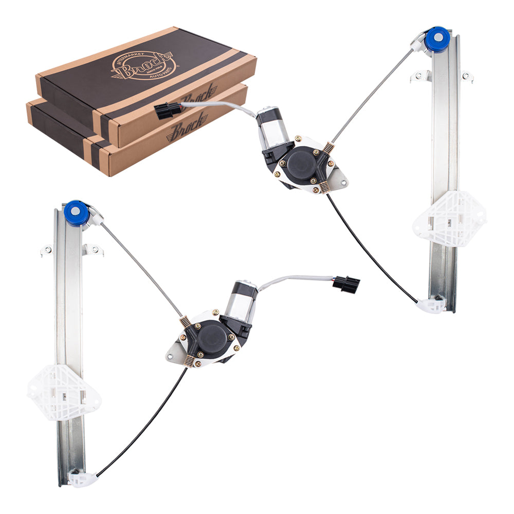 Brock Replacement Drivers and Passengers Rear Power Window Regulators w/ Motor Compatible with 09-13 Forester