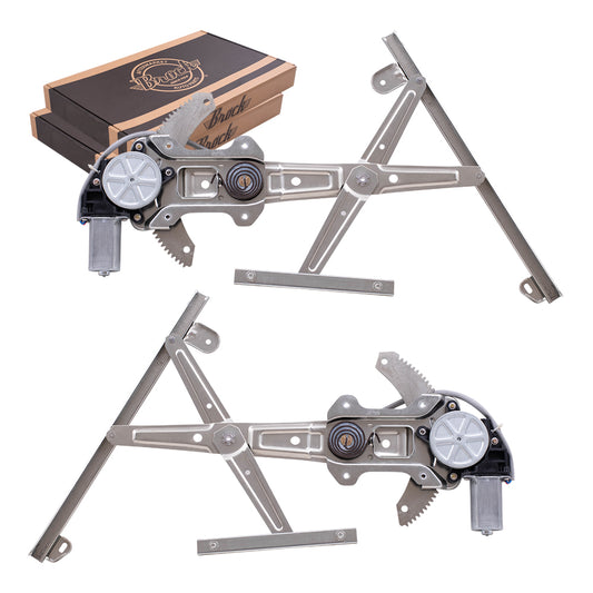 Brock Replacement Front Driver and Passenger Power Window Regulators w/ Motor Compatible with 00-04 Outback Legacy 03-06 Baja