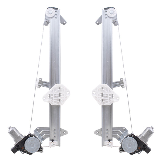 Brock Aftermarket Replacement Front Driver Left and Passenger Right Power Window Regulator Set with Motor and 6 Pin Connector Compatible with 2014-2018 Subaru Forester