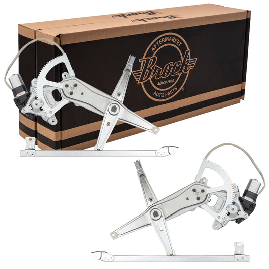 Brock Replacement Pair Set Front Power Window Lift Regulators w/Motors Assemblies Compatible with 05-09 Outback Legacy 61222AG01A 61188AG00A