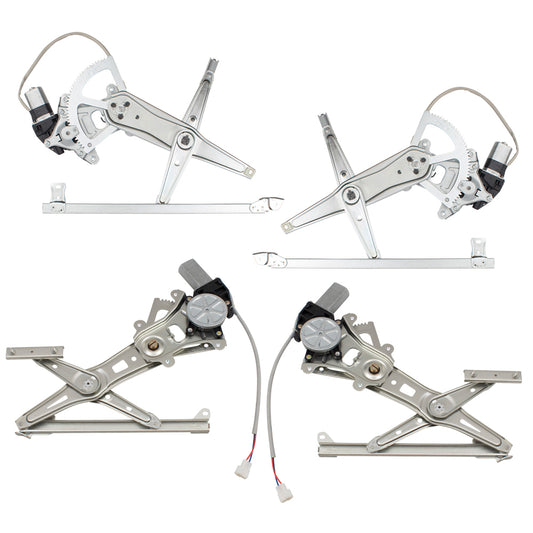 Brock Replacement 4 Pc Front & Rear Set Power Window Regulators & Motors Assemblies Compatible with 05-09 Legacy Outback 61222AG01A 61222AG00A 62222AG01A 62222AG00A