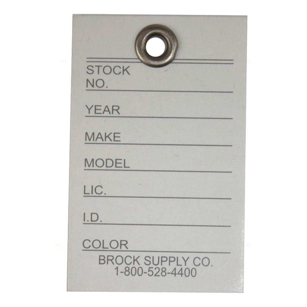 250 Pc Box Set Key Tags Metal Rings w/Plastic Sleeves Pre-Printed Forms 1 1/8x2 for Auto Shop Repair Dealers Taxi Limo Rental Auction