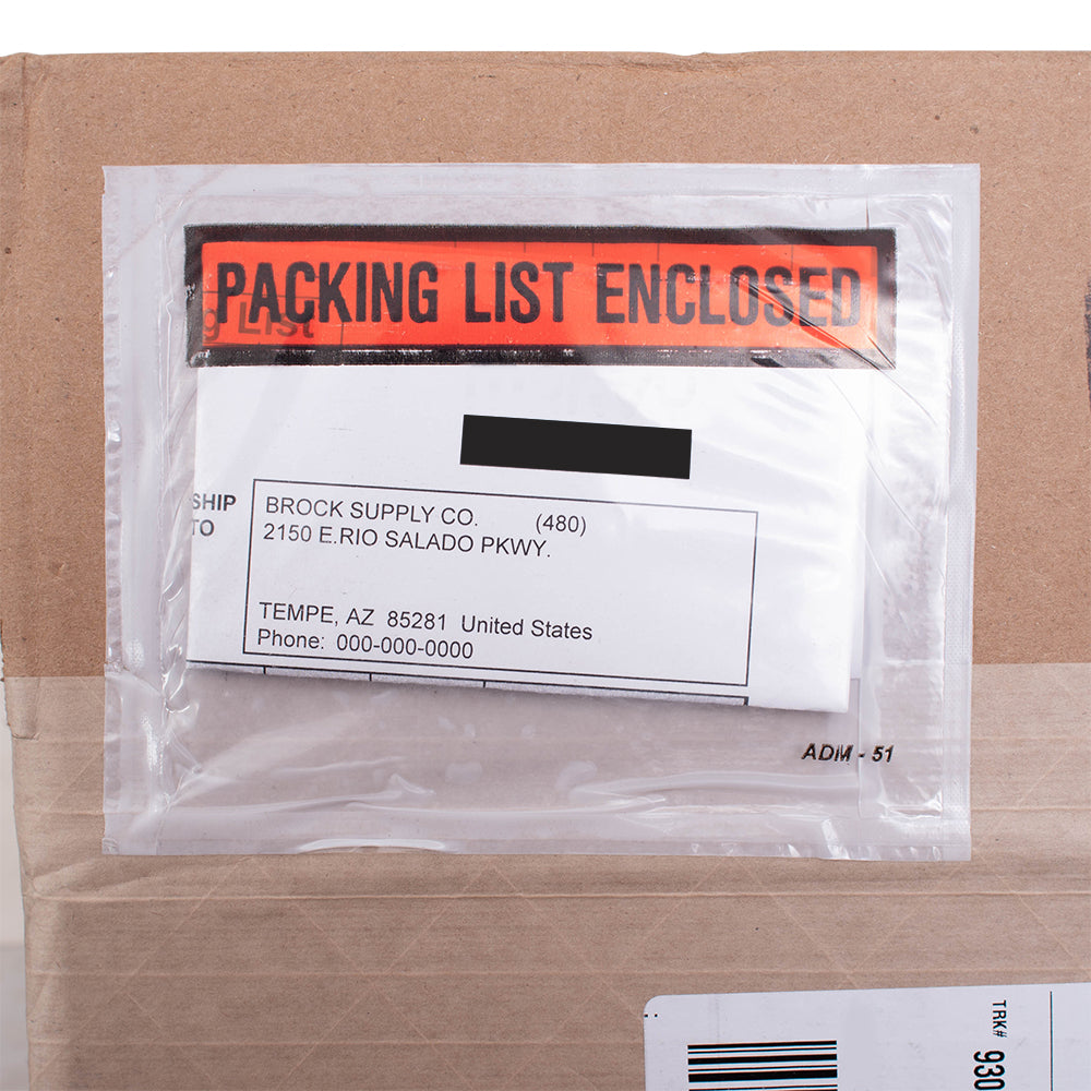 1000 Pc Case Clear Packing List Enclosed Envelopes 4.5" x 5.5" Receipt Docs Ship