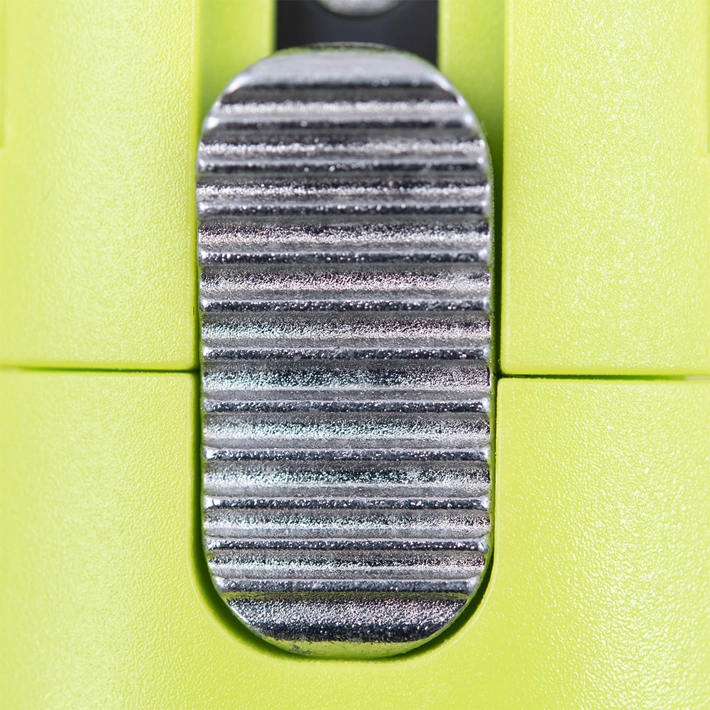 Retractable 1" Serrated Canary Box Cutter PS2 Double Edge Blade Utility Knife Rounded Tip Adhesive Resistant Non-Stick Coating Tool DC-20F