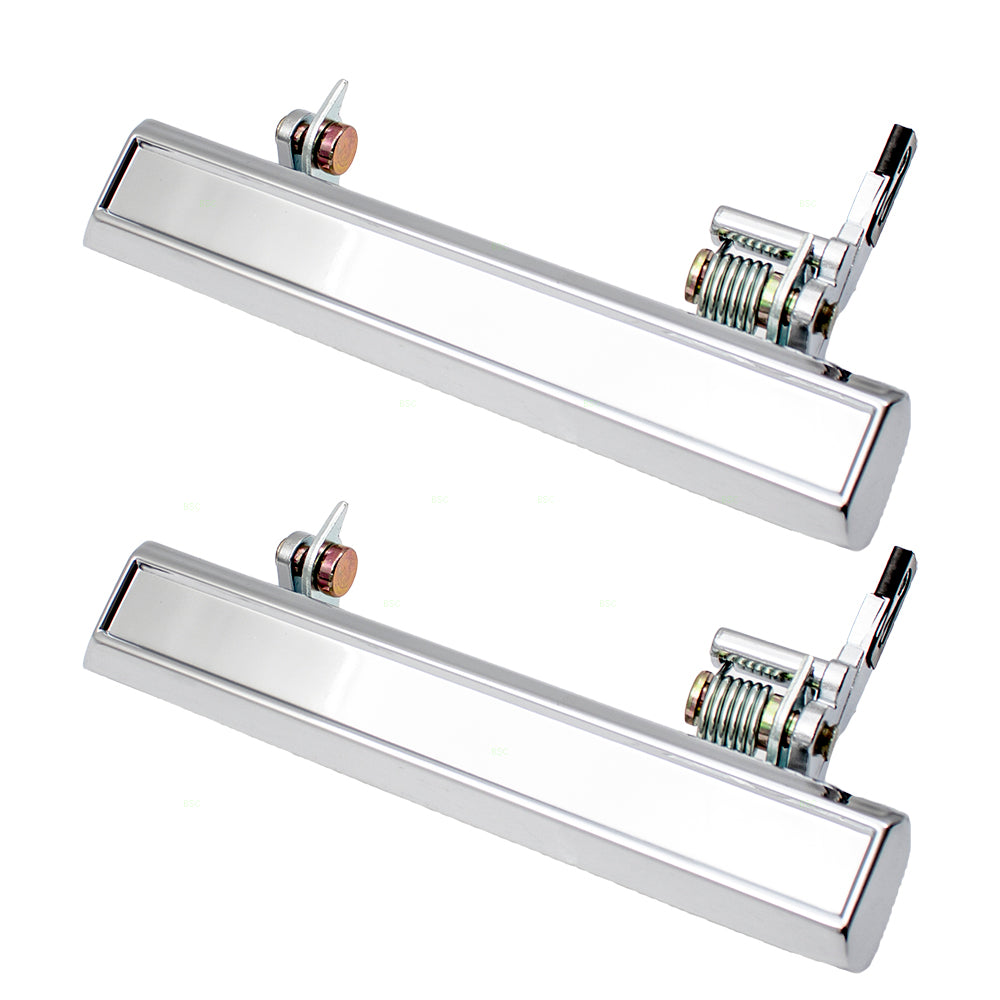 Brock Replacement Passengers Set of Outside Exterior Chrome Door Handles Compatible with 71-76 Various Models 3060796 9827570