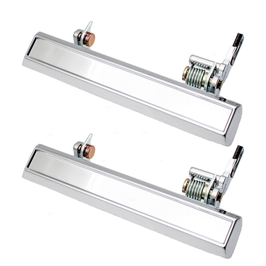 Brock Replacement Passengers Set of Outside Exterior Chrome Door Handles Compatible with 71-76 Various Models 3060796 9827570