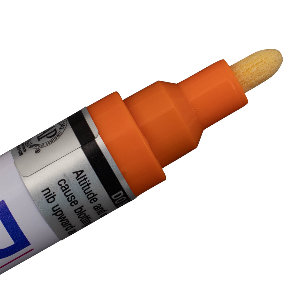 12 Pc Set Orange Decocolor Paint Marker Pens Broad Line Point Glossy Opaque on Metal Wood Glass Stone for Industrial Auto Trade Arts