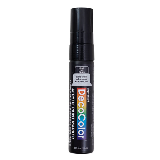 Single Black Decocolor Paint Marker Pen Extra Broad Line Point 1/2" Tip Water Based Acrylic for Wood Plastic Paper Foam