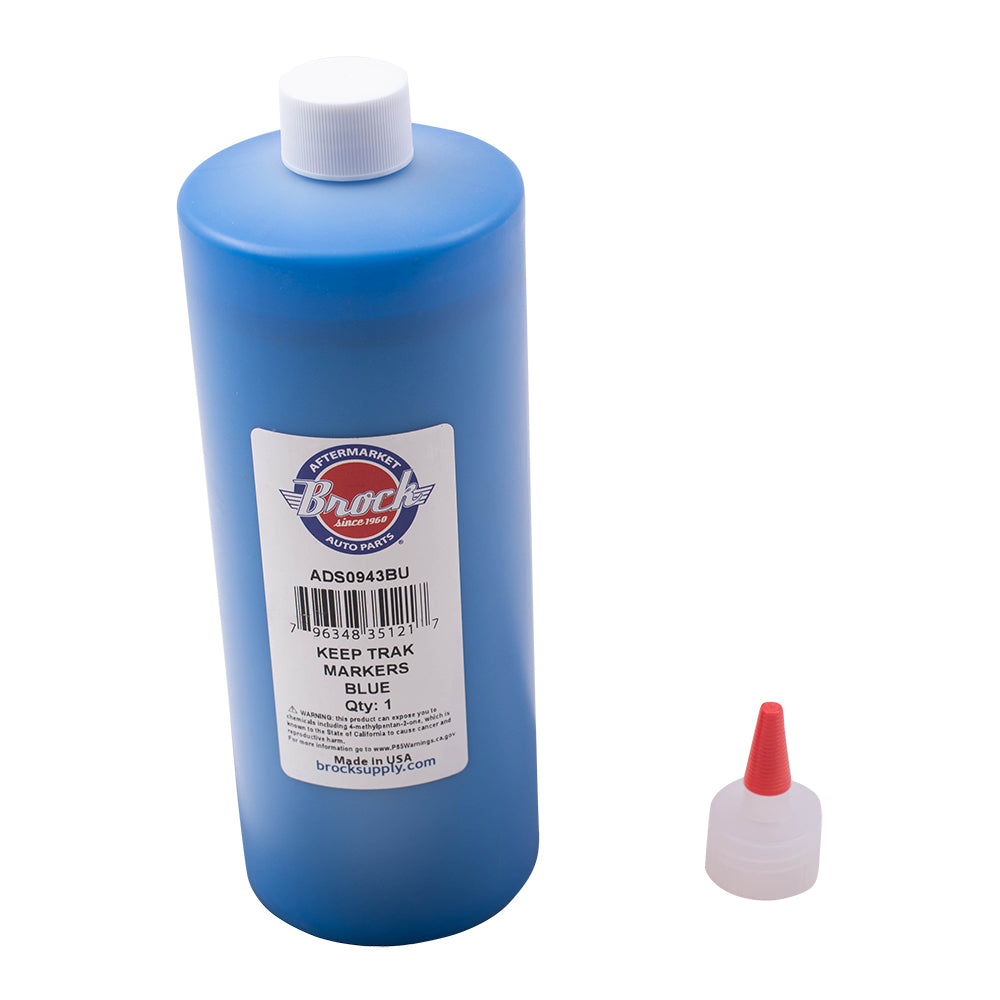1 Quart Bottle Blue Keeptrak Paint Marker Refill with Pouring Spout for Automotive Industrial Art Crafts Hobby