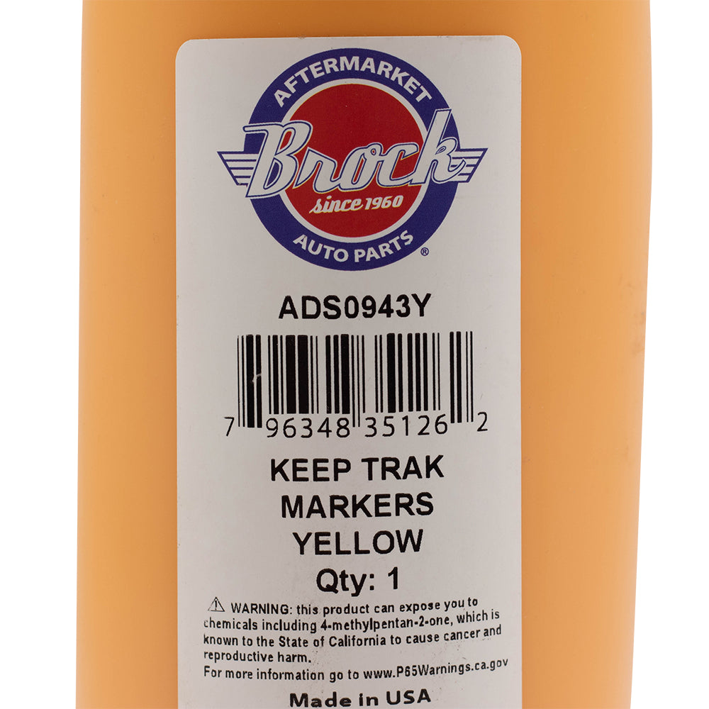 1 Quart Bottle Yellow Keeptrak Paint Marker Refill with Pouring Spout for Automotive Industrial Art Crafts Hobby