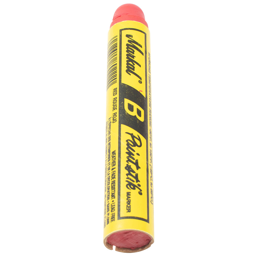 12 Pc Box Red Markal B Paintstiks Crayon Marks Water Oil Dirt Extreme Temp Paint Stick Chalk for Auto Tire Construction Steel Fabric Lumber