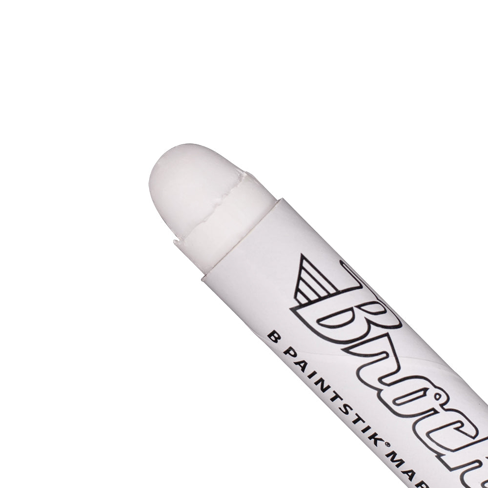 Brock Markal B White Paintstik Marker - Multi-Purpose Permanent Solid Paint Marking Crayon For Oily-Wet-Dry-Cold Surfaces - Weather & UV Resistant – Dozen