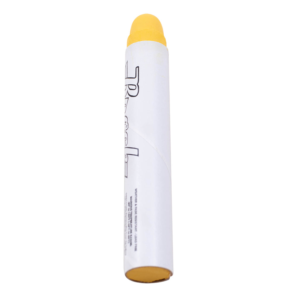 Brock Markal B Yellow Paintstik Marker - Multi-Purpose Permanent Solid Paint Marking Crayon For Oily-Wet-Dry-Cold Surfaces - Weather & UV Resistant – Dozen