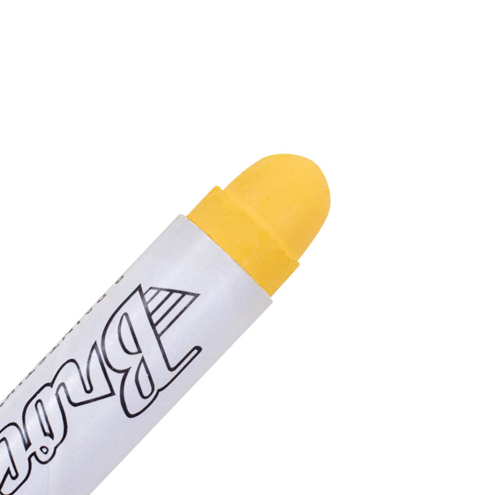 Brock Markal B Yellow Paintstik Marker - Multi-Purpose Permanent Solid Paint Marking Crayon For Oily-Wet-Dry-Cold Surfaces - Weather & UV Resistant – Dozen