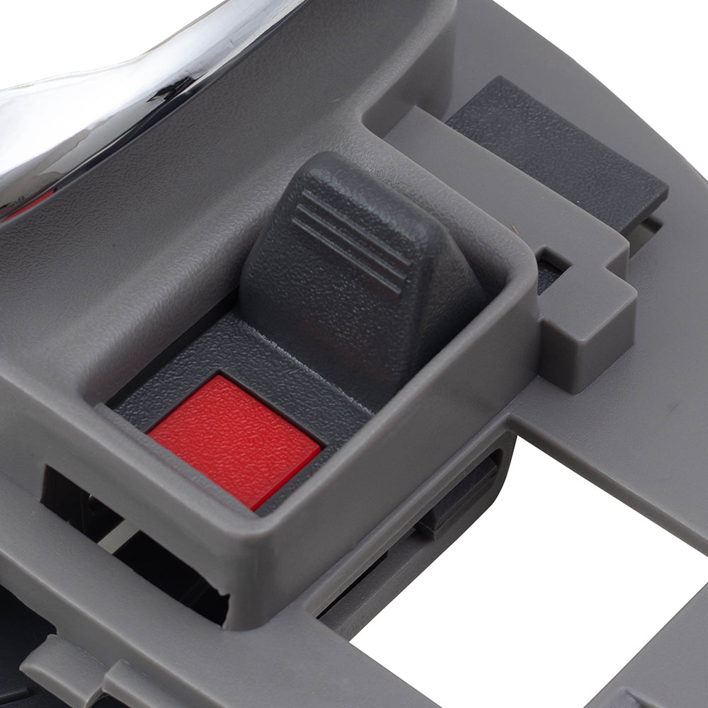 Brock Aftermarket Replacement Part Driver Side Inside Specialty Door Handle with Grey Housing and Chrome Handle Compatible with 1995-1999 Chevy Tahoe