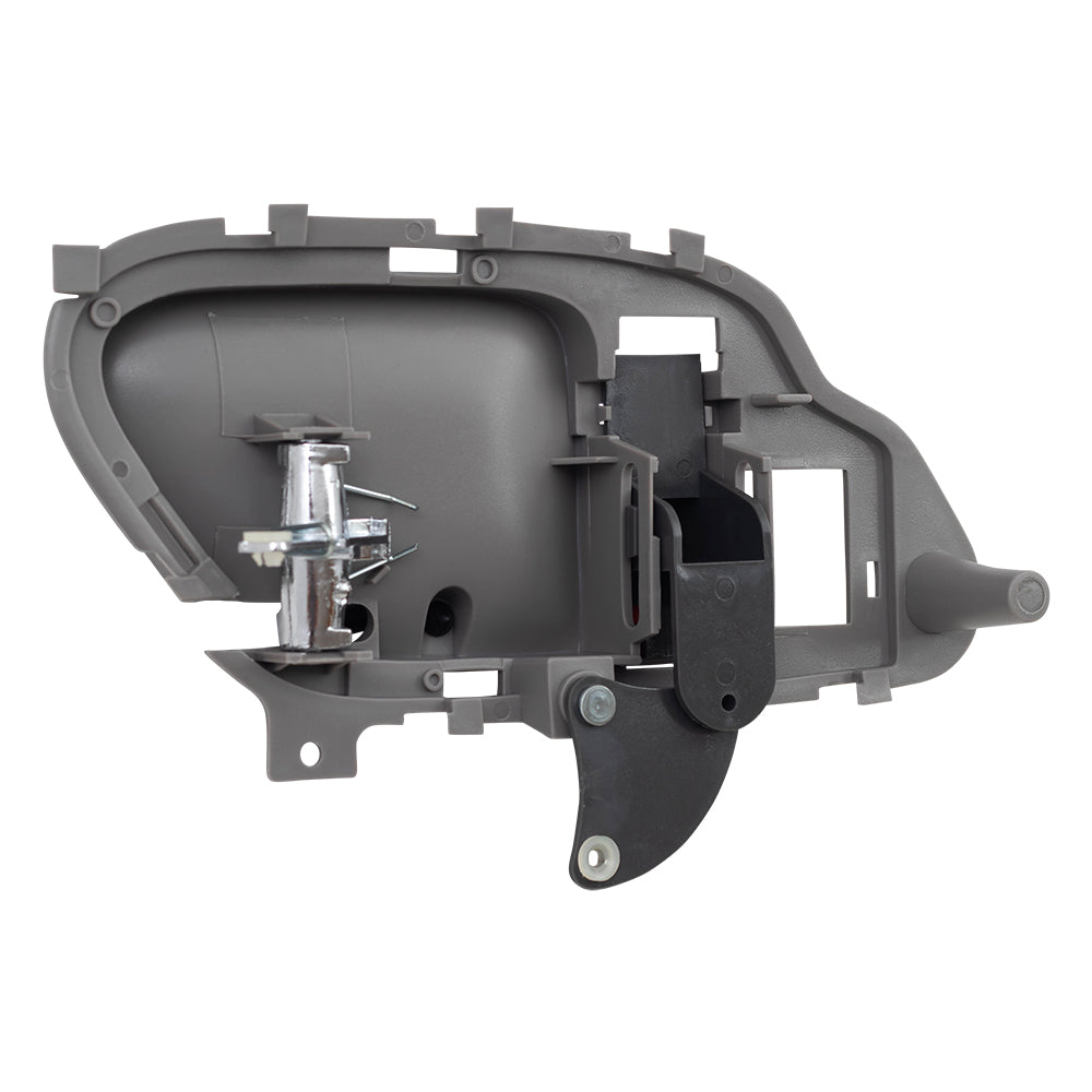 Brock Aftermarket Replacement Passenger Right Inside Specialty Door Handle with Grey Housing and Chrome Handle Compatible with 1995-1999 Chevy Tahoe