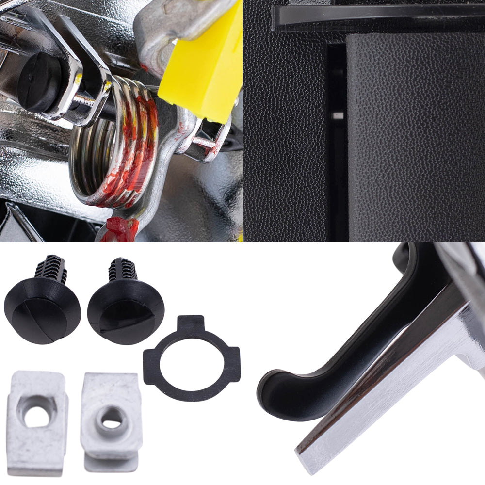 Brock Replacement Front and Rear Outside Door Handles, Tailgate Handle and Tailgate Handle Bezel 6 Piece Set Compatible with 2002-2006 Avalanche