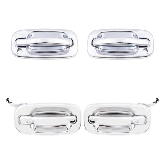 Brock Replacement Front and Rear Outside Door Handles 4 Piece Set Compatible with 2000-2007 Various Model Trucks & SUVs