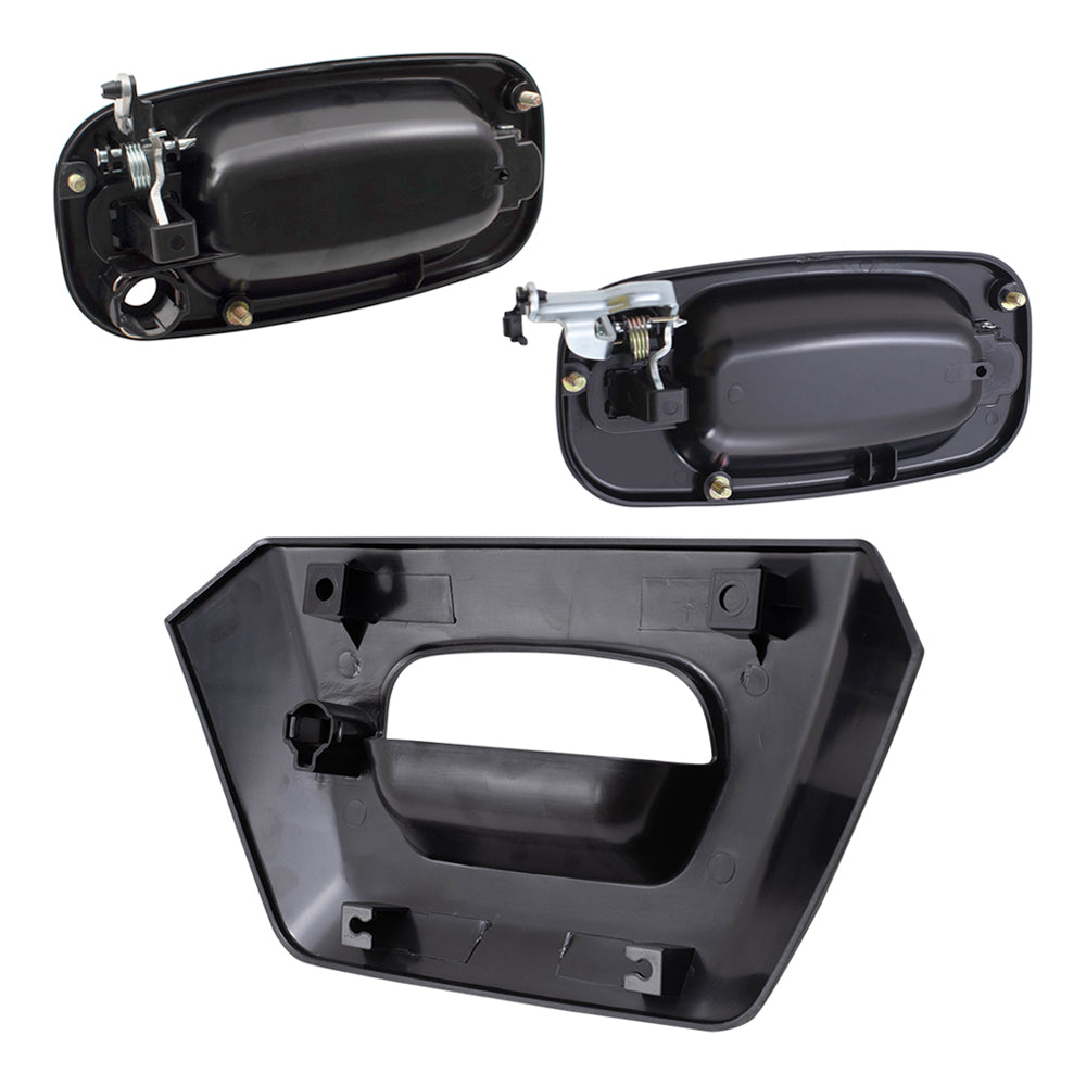 Brock Replacement Front and Rear Outside Door Handles, and Tailgate Handle Bezel 5 Piece Set Compatible with 2002-2006 Avalanche & 2002-2006 Escalade EXT