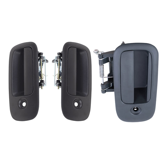 Front Driver Left Passenger Right Outside Door Handle & Passenger Right Outside Sliding Door Handle 3 Piece Set Compatible with 1996-2022 Chevy Express