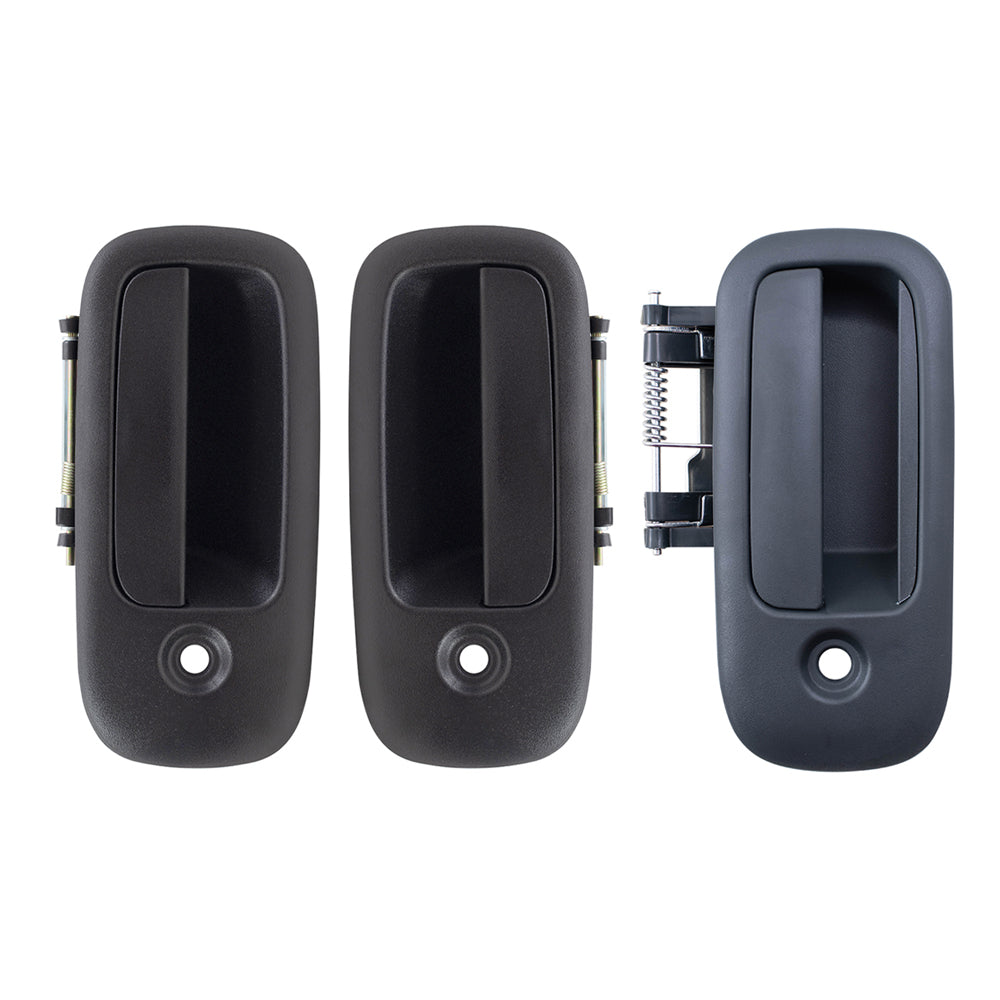 Front Driver Left Passenger Right Outside Door Handle & Passenger Right Outside Sliding Door Handle 3 Piece Set Compatible with 1996-2022 Chevy Express