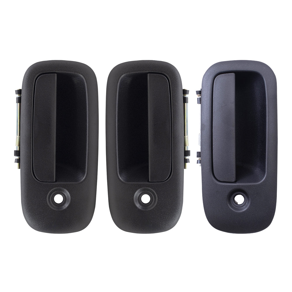 Brock Aftermarket Replacement Front Driver Left Passenger Right Outside Door Handle & Passenger Right Outside Hinged Door Handle 3 Piece Set Compatible with 1996-2022 Chevy Express