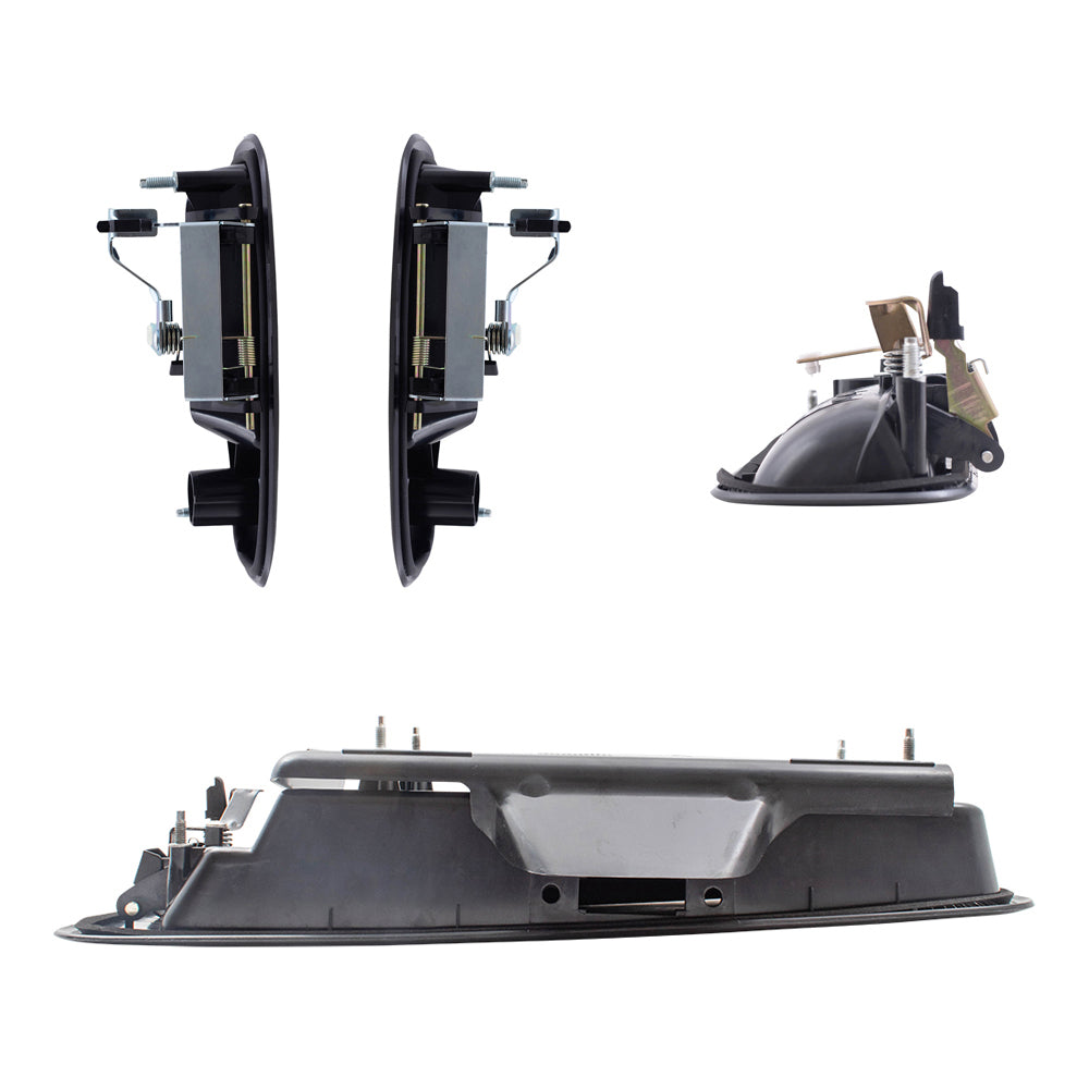 Brock Aftermarket Replacement Front-Side Hinged-Back Outside Door Handle 4 Piece Set Compatible With 2010-2022 Chevy Express