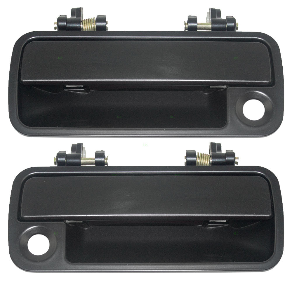 Brock Replacement Driver and Passenger Front Outside Black Door Handles Compatible with 72180-SH3-A01 72140-SH3-A01