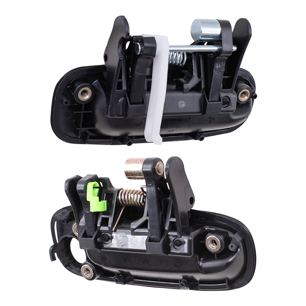 Brock Replacement Driver and Passenger Side Outside Door Handles Paint to Match Black 4 Piece Set Compatible with 1998-2002 Corolla & 1998-2002 Prizm